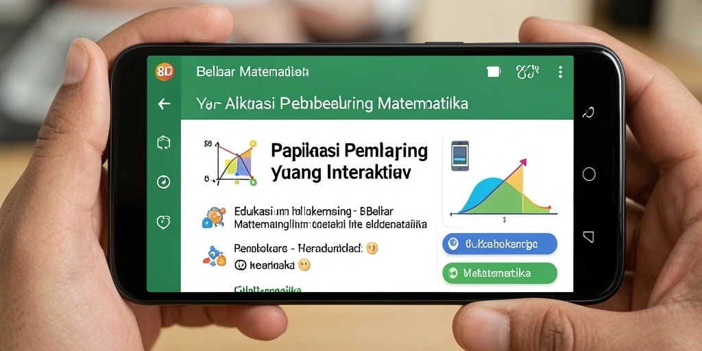 Antarmuka user-friendly dari aplikasi Belajar Matematika 8ID.