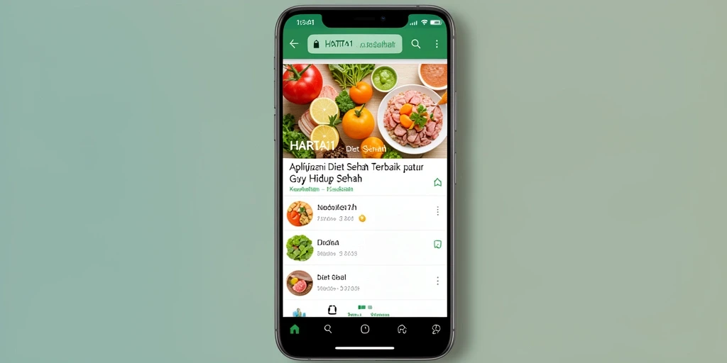 Tampilan antarmuka HARTA11 yang menarik dan informatif untuk Diet Sehat.