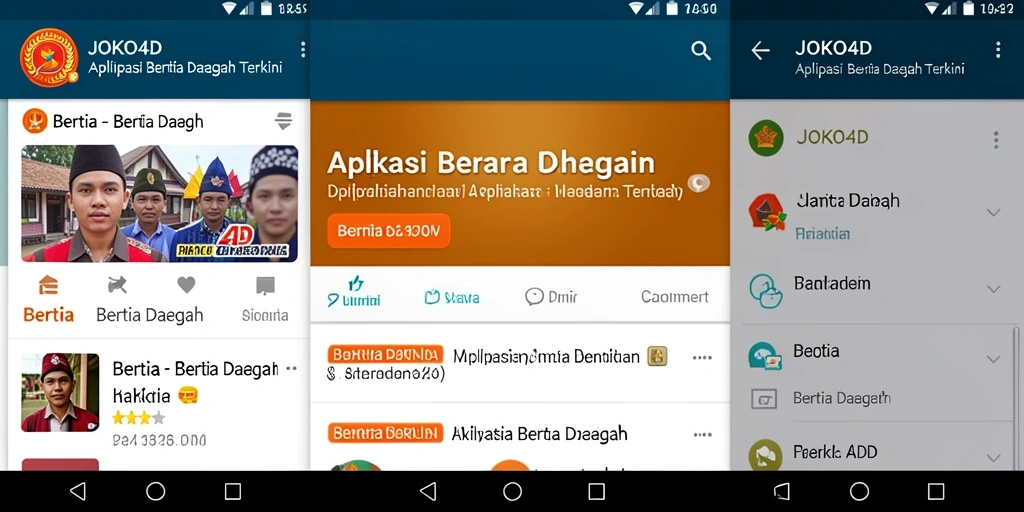 Tampilan antarmuka utama JOKO4D dengan berita daerah terbaru.