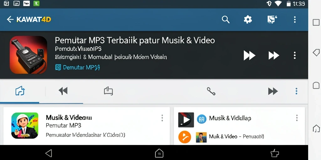 Antarmuka KAWAT4D yang sederhana dan intuitif untuk Pemutar MP3.