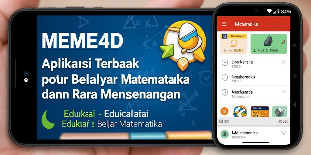 Tampilan antarmuka MEME4D yang menarik untuk belajar matematika.