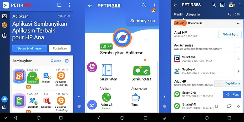 Tampilan antarmuka aplikasi Sembunyikan Aplikasi PETIR388 yang sederhana dan menarik.